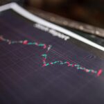 Close-up of a stock report showing a financial data graph.